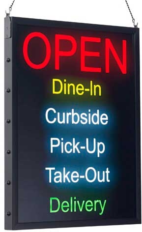 Winco All-in-one Open English Version Led Sign, 19 X 24 Inch -- 5 Per Case