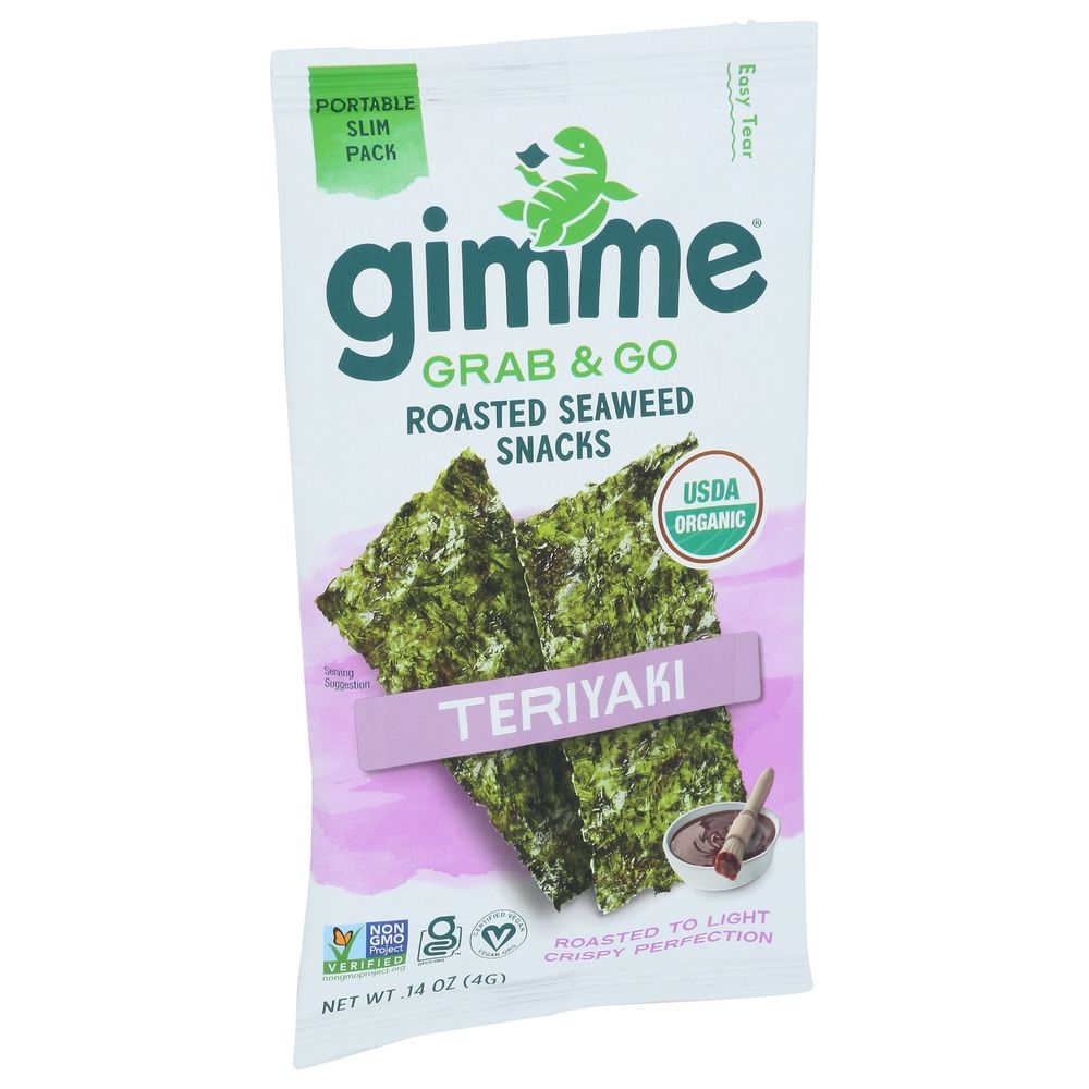 Gimme Grab and Go Organic Teriyaki Roasted Seaweed Snacks, 0.14 Ounce -- 30 per case