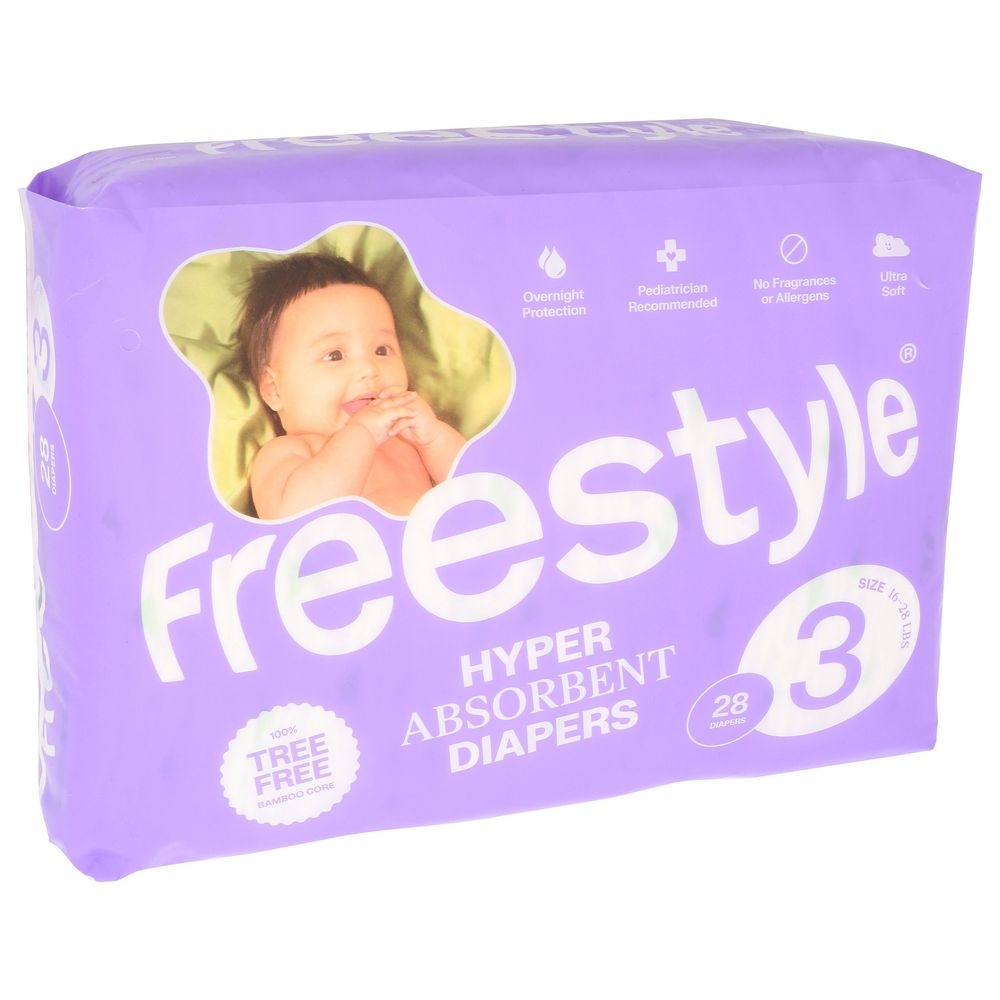 Freestyle Baby Size 3 Hyper Absorbent Diapers, 28 Count -- 6 Per Case