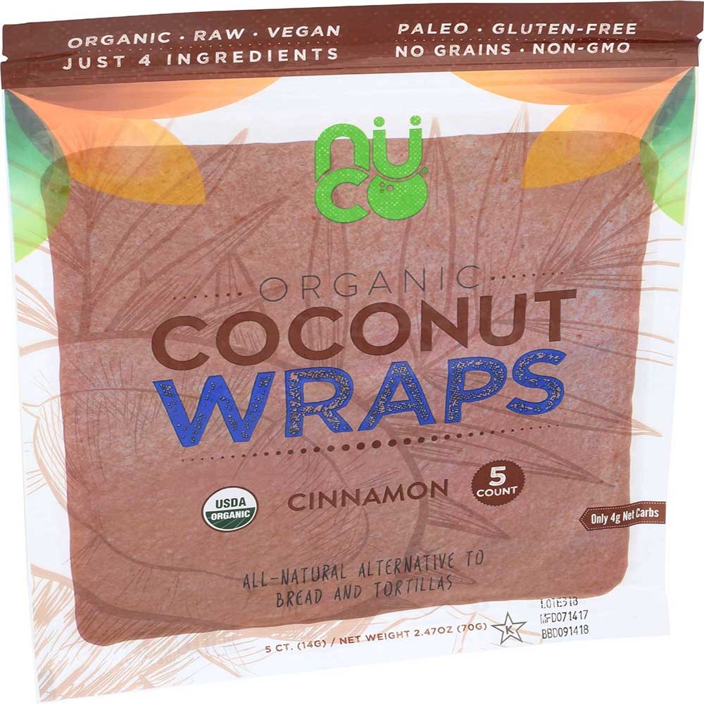 Nuco Organic Cinnamon Coconut Wrap, 2.47 Ounce -- 12 per case