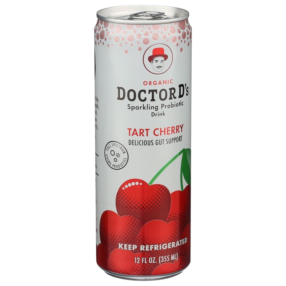 Doctor D's Tart Cherry Sparkling Probiotic Drink, 12 Ounce -- 6 Per Case