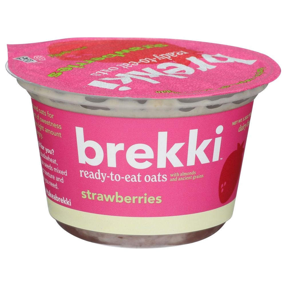 Brekki Overnight Oats with Strawberries, 5.3 Ounce -- 8 per case