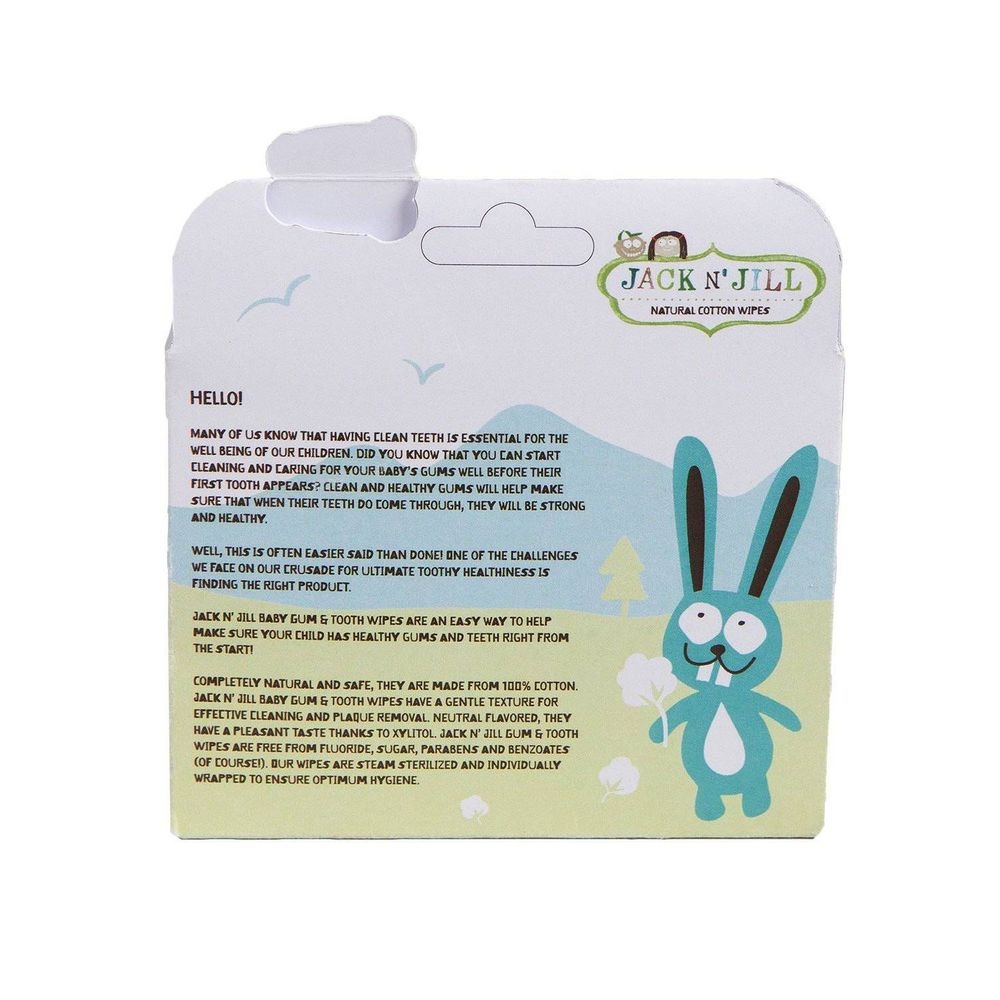 Jack N Jill Kids Tooth and Gum Wipes, 25 count -- 8 per case