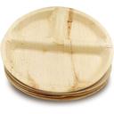 Dtocs Palm Leaf 10 inch Round 3 Compartment Plate -- 50 per case