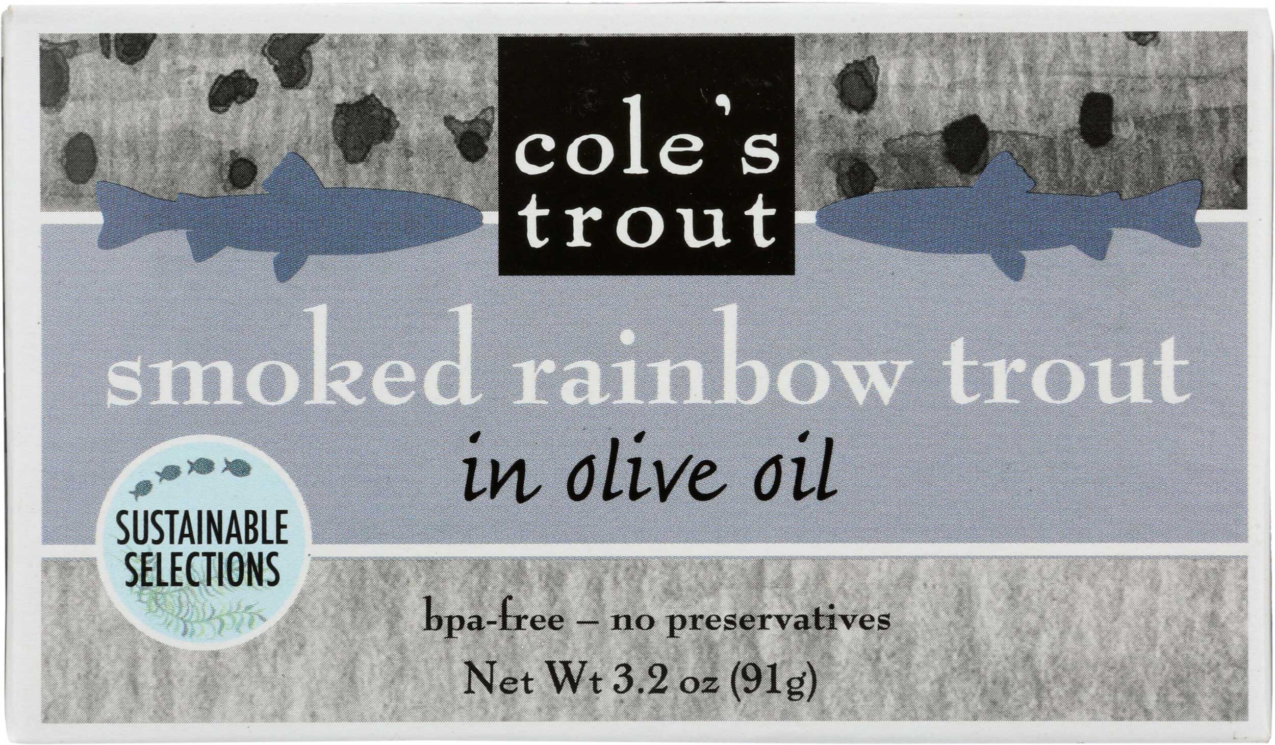 Coles Smoked Rainbow Trout in Olive Oil, 3.2 Ounce -- 10 per case