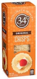 34 Degrees Natural Crispbread, 4.5 Ounce -- 12 per case