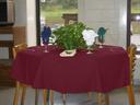 Intedge Burgundy Poly/Cotton Blend Round Tablecloth, 83 inch