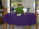 Intedge Purple Round Poly/Cotton Tablecloth, 64 inch Dia