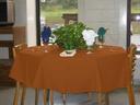 Intedge Orange Poly/Cotton Round Tablecloth, 120 inch Dia