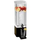 Cal-Mil Classic Square Black Base Acrylic Beverage Dispenser with Drip Tray and Ice Chamber, 1.5 Gallon Capacity
