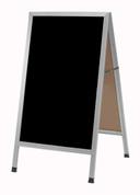 Aarco Aluminum A-Frame Sidewalk Black Melamine Markerboard, 42 x 24 inch