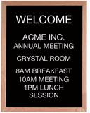 Aarco Solid Red Oak Framed Letter Board Open Face Message Center, 30 x 24 inch