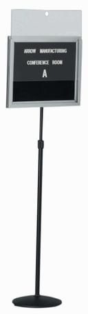 Aarco Clear Satin Anodized Aluminum Frame Single Pedestal Letter Board with Cover, 14 x 18 inch