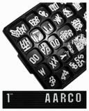 Aarco Universal Single Tab White Gothic 1 inch Letters Double Set