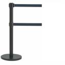 Aarco Form-A-Line (TM) Black Finish Crowd Control System with 7 feet Retractable Dual Black Belt