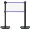 Aarco Form-A-Line (TM) Black Finish Crowd Control System with 7 feet Retractable Dual Purple Belt