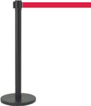 Aarco Form-A-Line (TM) Black Finish Crowd Control System with 7 feet Slow Retracting Red Belt