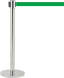 Aarco Form-A-Line (TM) Satin Finish Crowd Control System with 10 feet Slow Retracting Green Belt