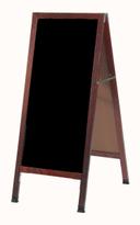 Aarco Solid Oak Wood with Cherry Finish A-Frame Sidewalk Black Acrylic Markerboard, 42 x 18 inch