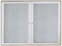 Aarco Indoor/Outdoor Waterfall Series Clear Satin Anodized Silver Enclosed Bulletin Board, 36 x 48 inch