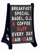 Aarco Roll A-Frame (TM) Double Sided Sidewalk Sign with Bright Black Changeable Letterboard, 42 x 26 1/2 x 24 inch
