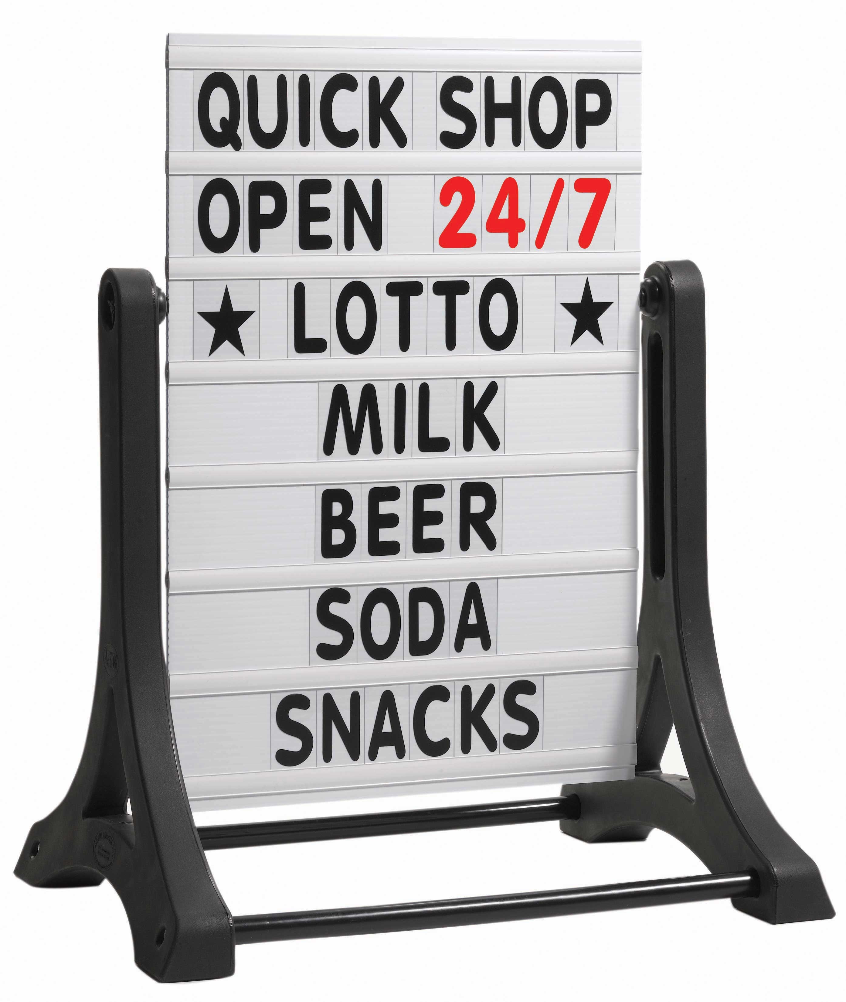 Aarco The Rocker (tm) Double Sided Sidewalk Sign With White Changeable Letterboard, 42 X 32 X 22 Inch