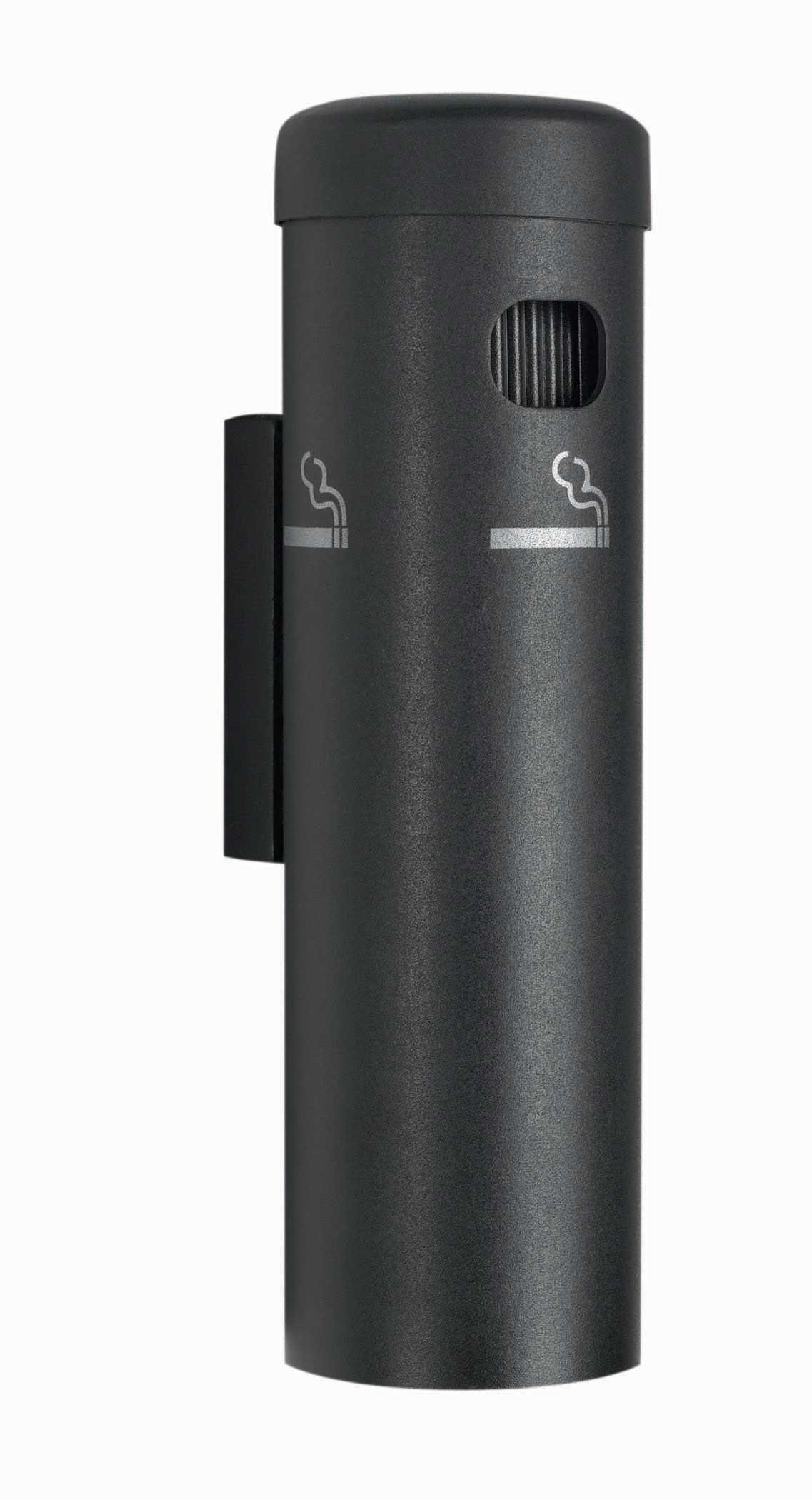 Aarco Black Wall Mounted Cigarette Receptacle, 12 1/4 X 3 1/2 Inch