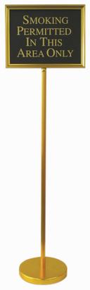 Aarco Gold Aluminum Framed Director Sign Stand, 54 inch Overall Height