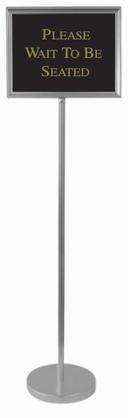 Aarco Silver Aluminum Framed Director Sign Stand, 54 inch Overall Height