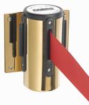 Aarco Form-A-Line (TM) Brass Finish Wall Mounted Crowd Control System with 10 feet Retractable Red Belt