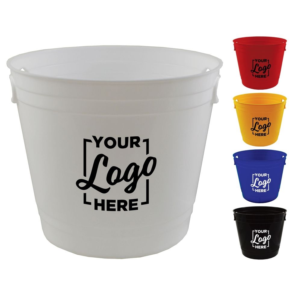 Howw Polypropylene Black Party Bucket With 1 Color Custom Logo, 220 Ounce Capacity -- 96 Per Case