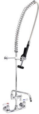 BK Resources Optiflow Heavy Duty Pre-Rinse Assembly with 8 inch OC Splash Mount and 12 inch Add-on Faucet