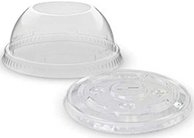 Dart Clear Polyethylene Terephthalate Dome Lid Only without Hole -- 1000 per case