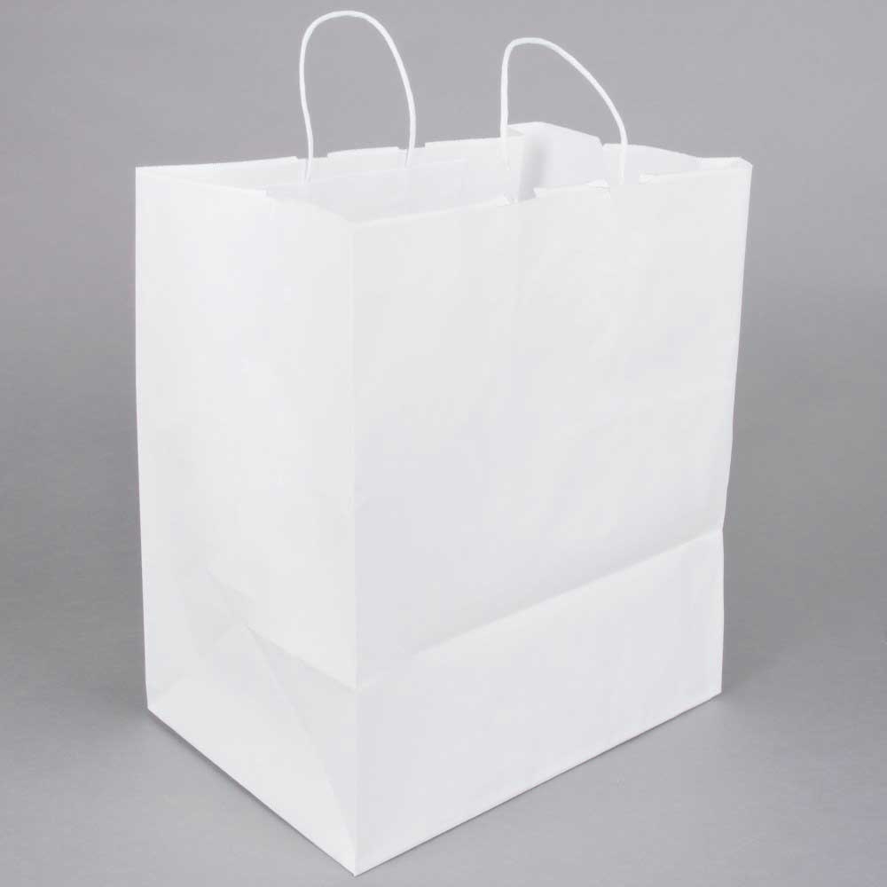 Duro White Virgin Paper Super Royal Shopping Bag, 14 x 10 x 15.75 - 200 per bundle