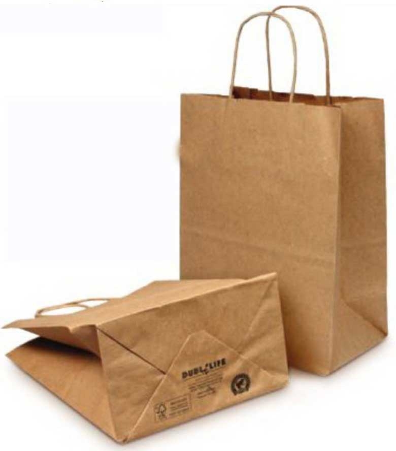 Duro Hilex Poly Dubl Life 100 Percent Kraft Recycled Super Royal Shopping Bag, 14 x 10 x 15.75 inch -- 200 per case