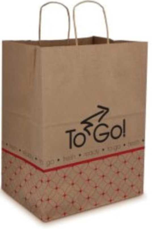 Duro Hilex Poly To Go Kraft Paper Shopping Bag with Handle, 12 x 9 x 15.75 inch -- 200 per case