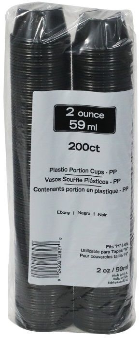 Pactiv Plastic Black Microwavable Portion Cup, 2 Ounce -- 2400 per case.