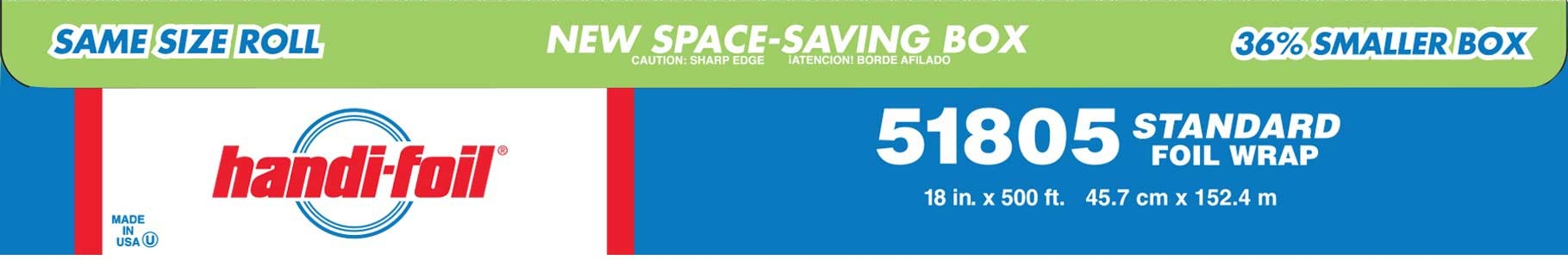 Handi Foil Aluminum Silver Foil Roll, 500 feet x 18 inch