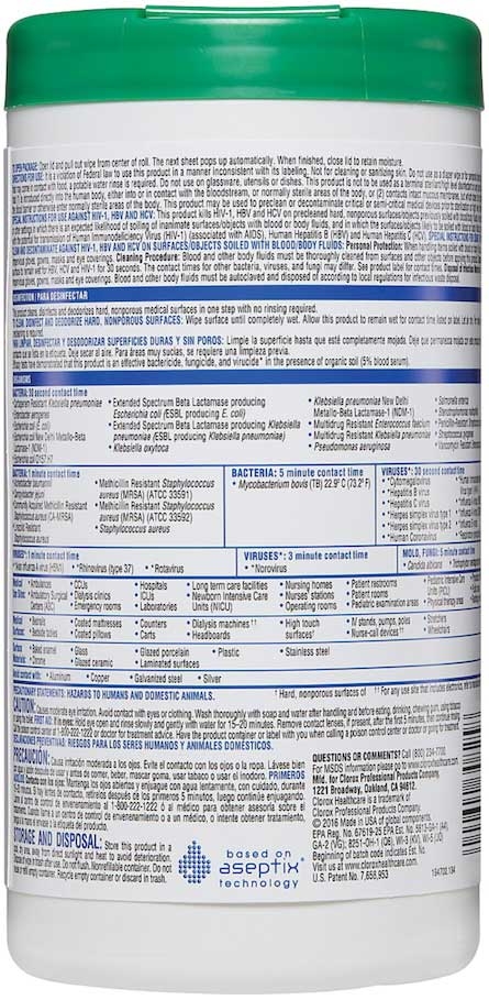 Clorox Healthcare Hydrogen Peroxide Cleaner Disinfectant Wipes -- 930 per case