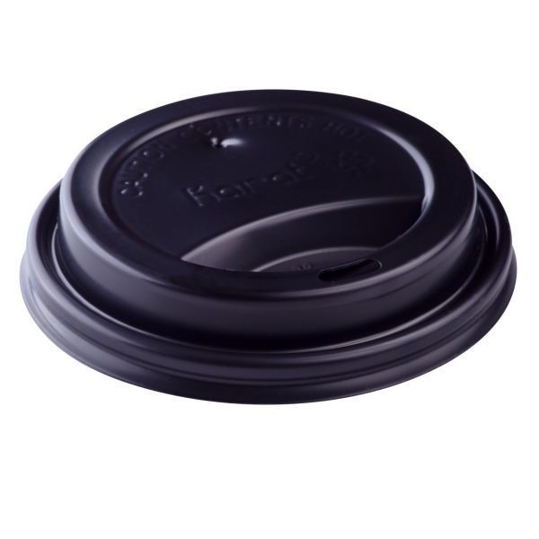 Karat Polypropylene Black Sipper Dome Lid for 10-24 Ounce Hot Cup -- 1000 per case.