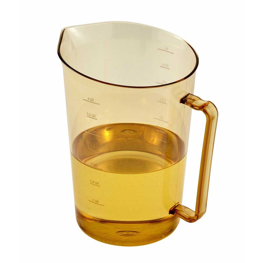 Cambro Amber Plastic 4 Quart High Heat Measuring Cup, 7 5?8 X 10 3?8 Inch