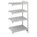 Cambro Camshelving Premium Speckled Gray 4 Vented Shelf Stationary Add On Unit, 21 x 48 x 72 inch