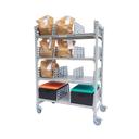 Cambro Camshelving Premium Speckled Gray 4 Solid Shelves Mobile Flex Station with Divider Panels, 24 x 48 x 67 inch