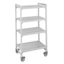 Cambro Camshelving Premium Speckled Gray 4 Vented Shelf Mobile Starter Unit, 21 x 42 x 67 inch