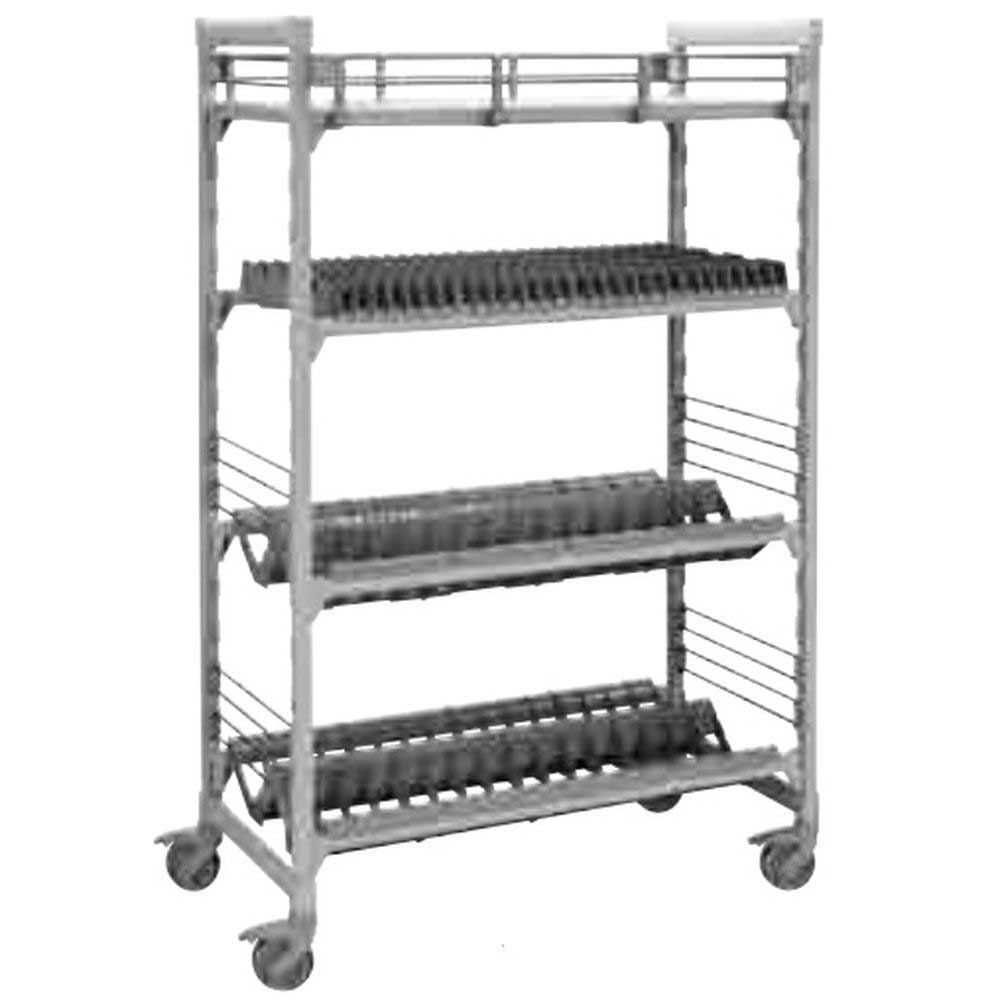 Cambro Camshelving Premium Speckled Gray Multi Purpose Drying And Storage Rack With 1 Vented Shelf, 1 Vertical Shelf And 2 Angled Shelves, 24 X 36 X 75 Inch