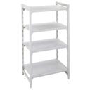 Cambro Camshelving Premium Speckled Gray 4 Solid Shelf Stationary Starter Unit, 24 x 42 x 84 inch