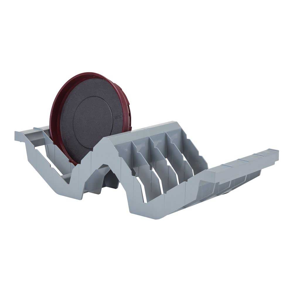 Cambro Camshelving Premium Soft Gray 8 Slot Angled Drying Rack And Storage Cradle For 24 Inch Deep Shelf, 23 5/16 X 10 3/8 X 6 5/16 Inch