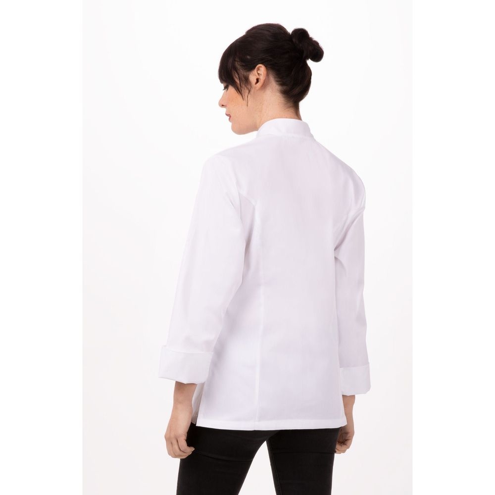 Chef Works White Large Classic Fit Le Mans Chef Coat for Women