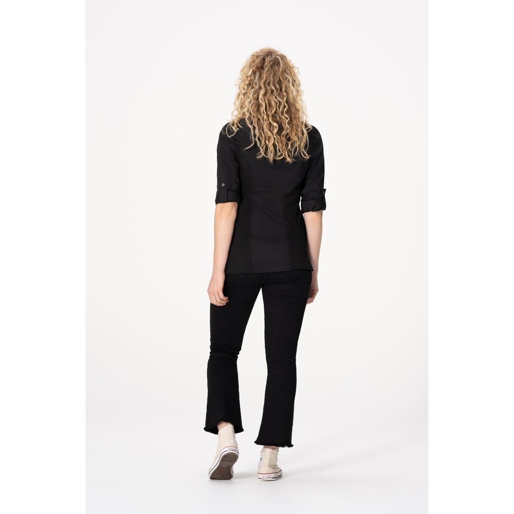 Chef Works Black Extra Large Modern Fit Lansing Chef Coat for Women