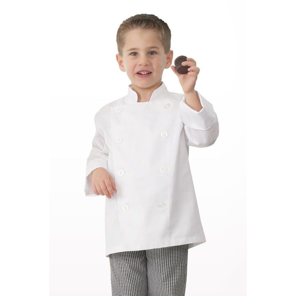 Chef Works White Medium Kids Chef Coat for Unisex
